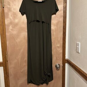 Olive Green Maxi Nursing Dress